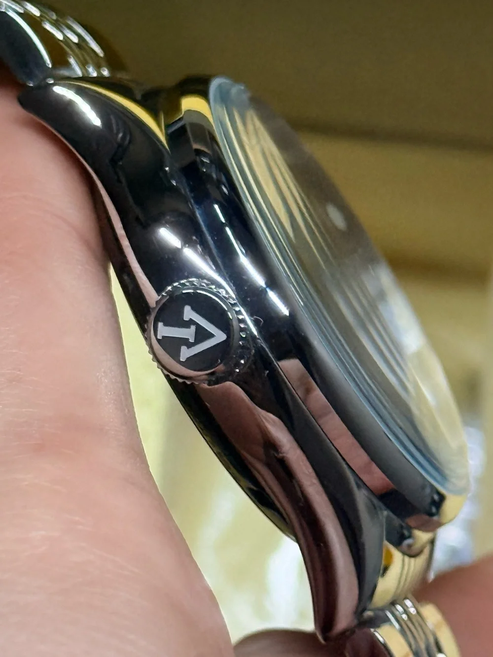 Invicta Stainless Steel Watch with Yellow Accented Rotor